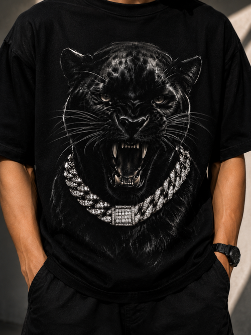 Thorns & Ashes Black Panther Oversized Tshirt