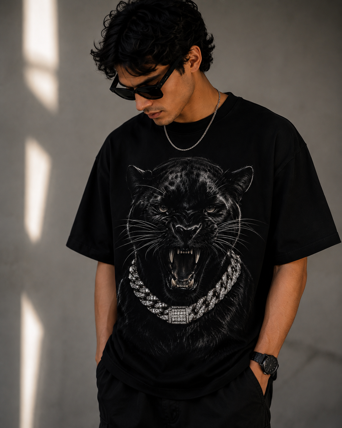 Thorns & Ashes Black Panther Oversized Tshirt