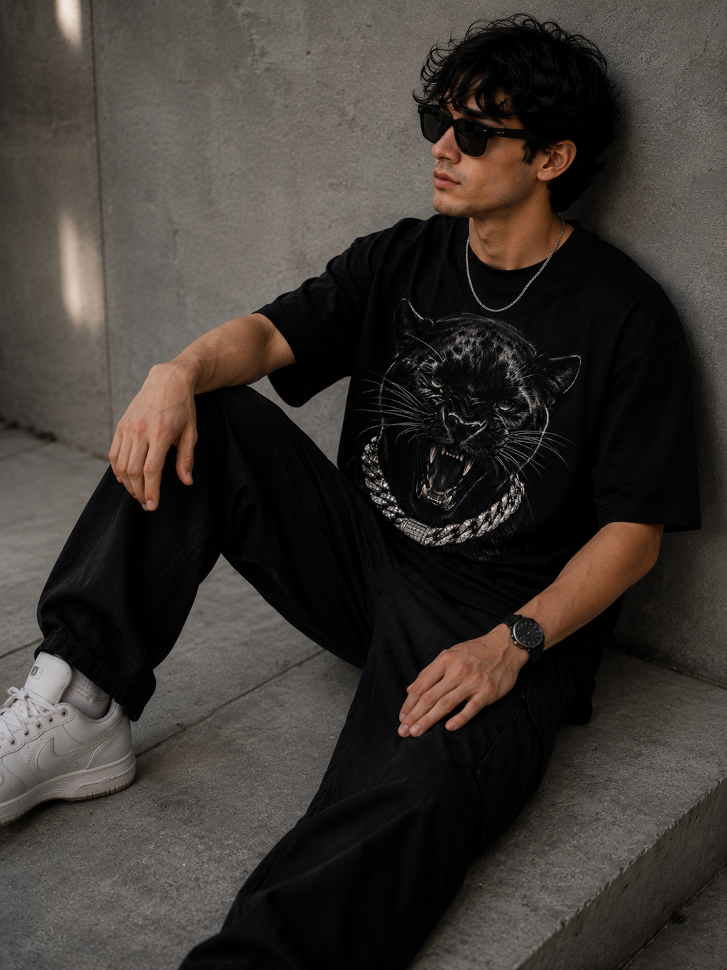 Thorns & Ashes Black Panther Oversized Tshirt