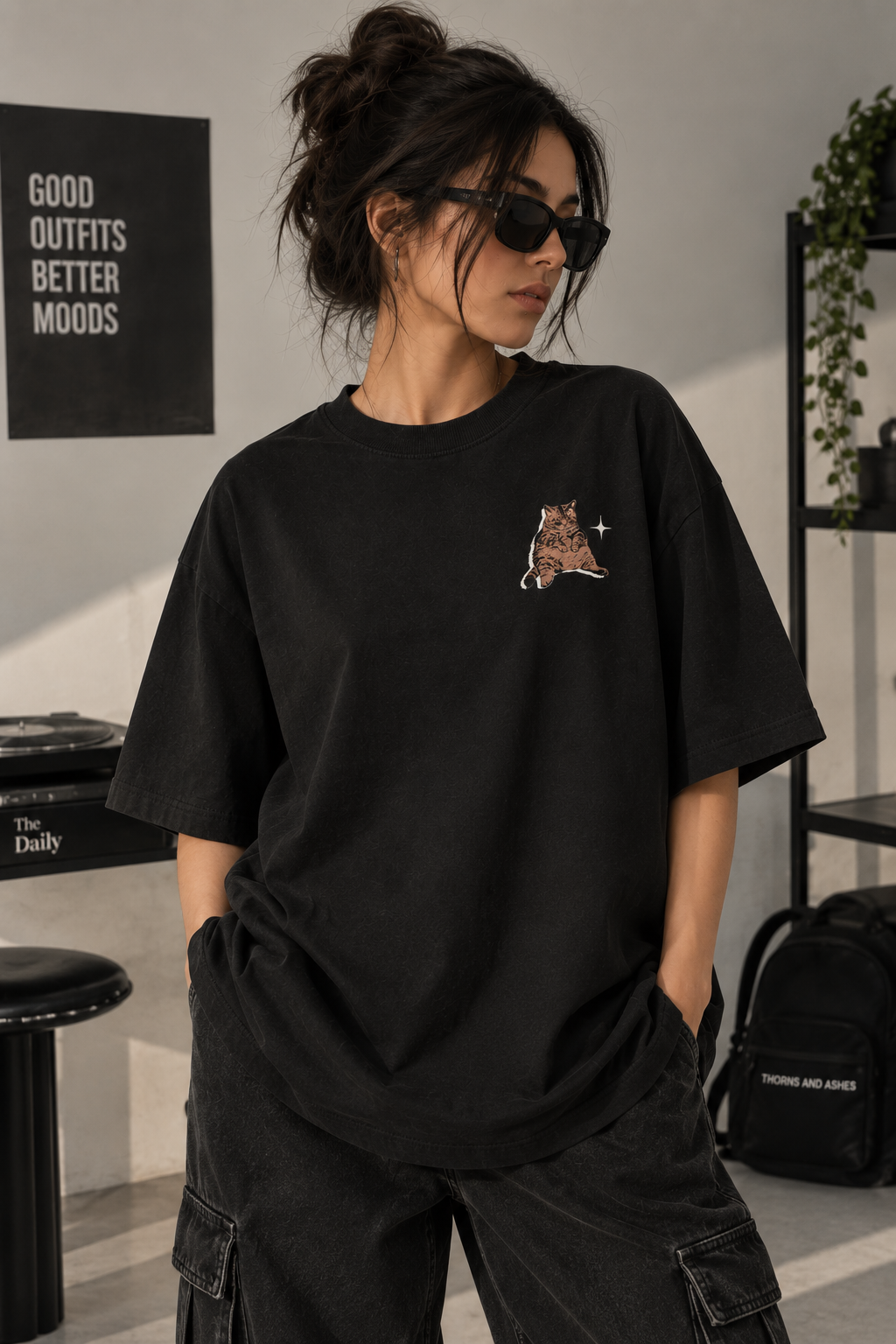 Thorns & Ashes Even Baddies Get Saddies Oversized T-Shirt