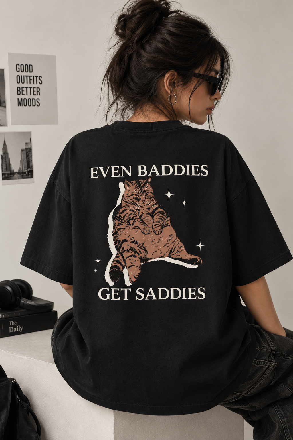 Thorns & Ashes Even Baddies Get Saddies Oversized T-Shirt