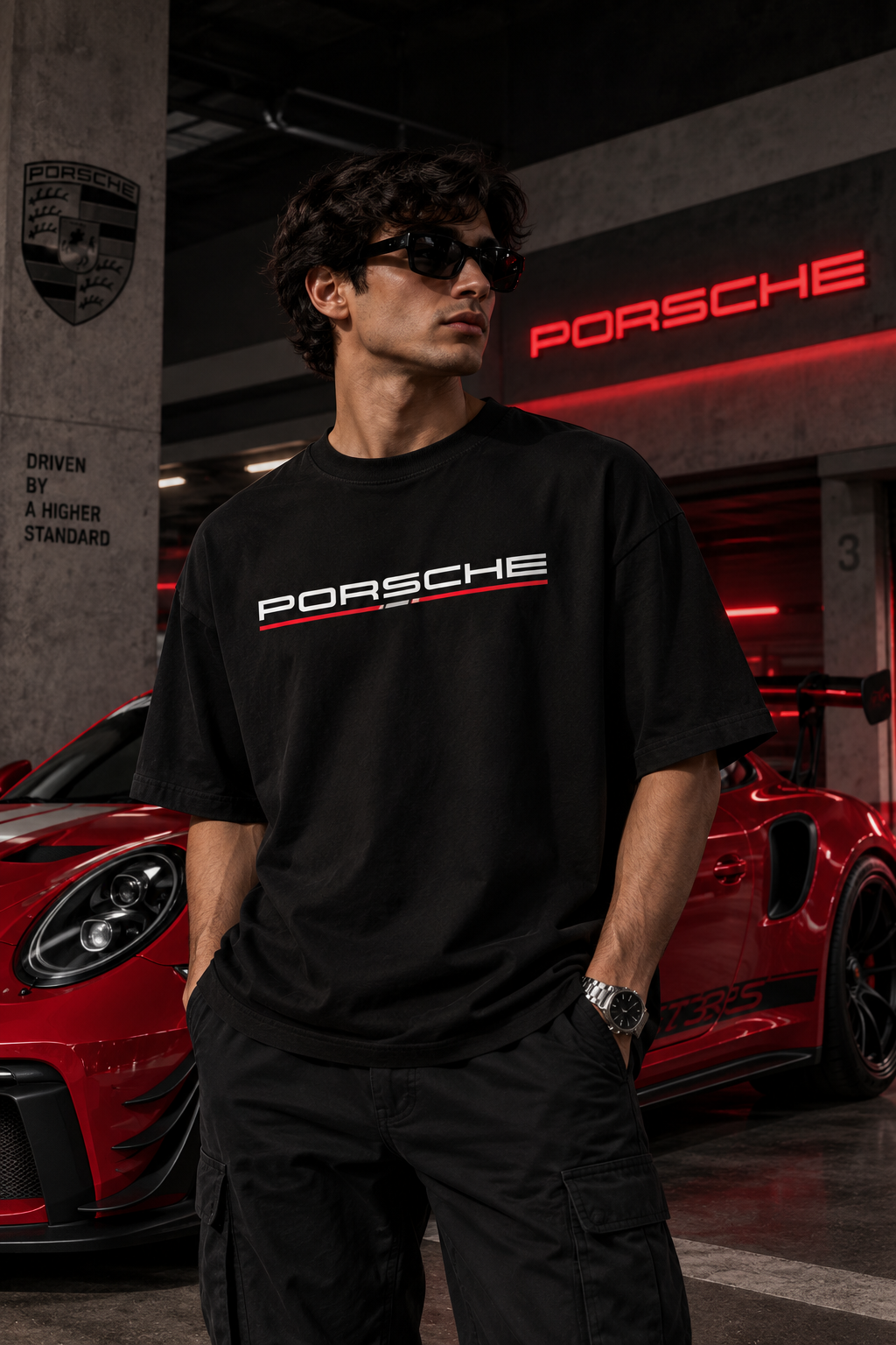Thorns & Ashes Porsche 911 GT3 RS Oversized T-Shirt