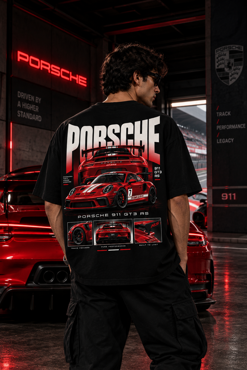 Thorns & Ashes Porsche 911 GT3 RS Oversized T-Shirt