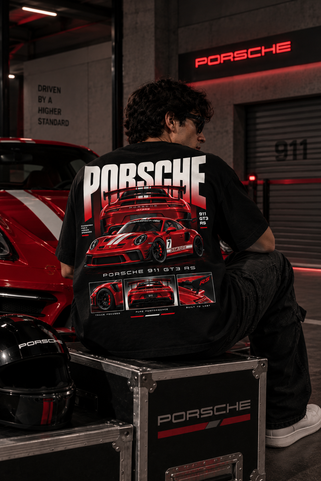 Thorns & Ashes Porsche 911 GT3 RS Oversized T-Shirt