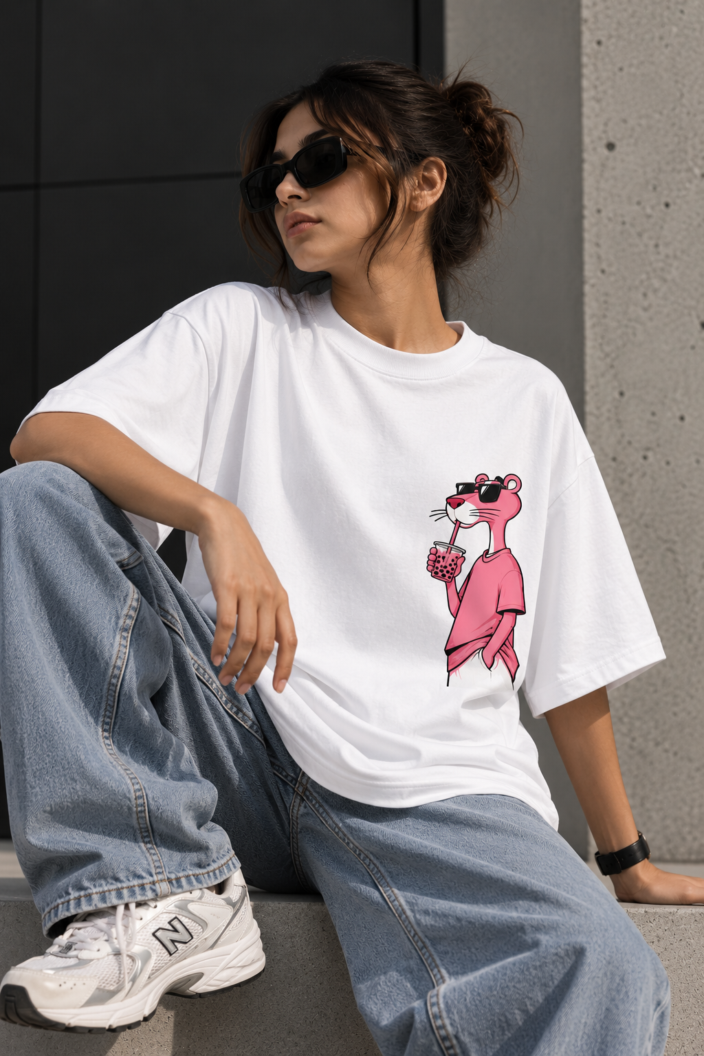 Thorns & Ashes Chill Panther Oversized T-Shirt