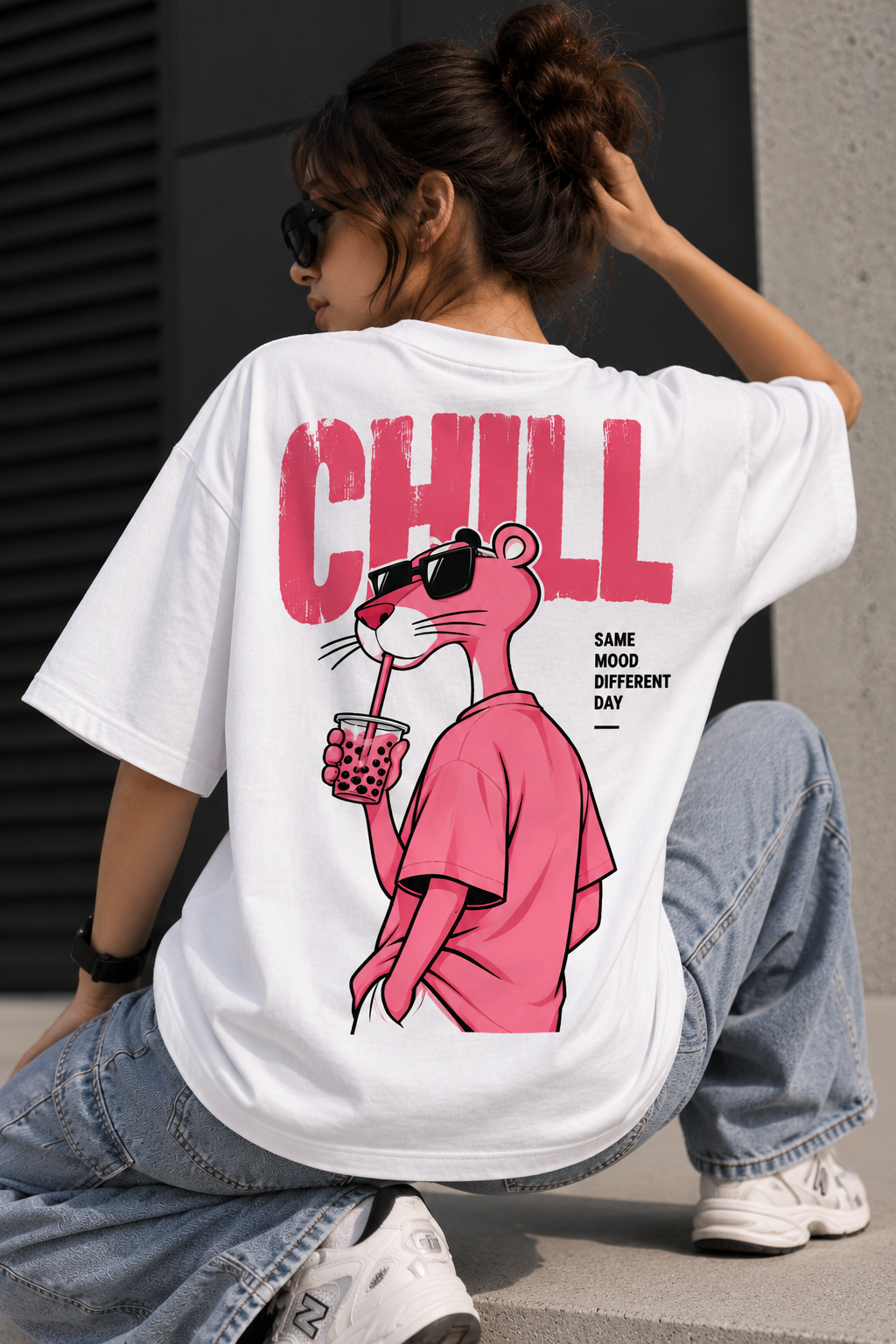 Thorns & Ashes Chill Panther Oversized T-Shirt