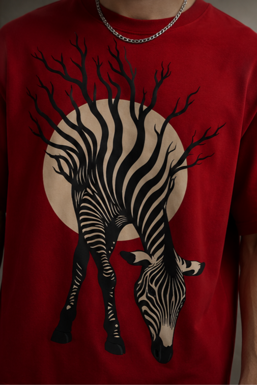 Thorns & Ashes Zebra Print Oversized Tshirt