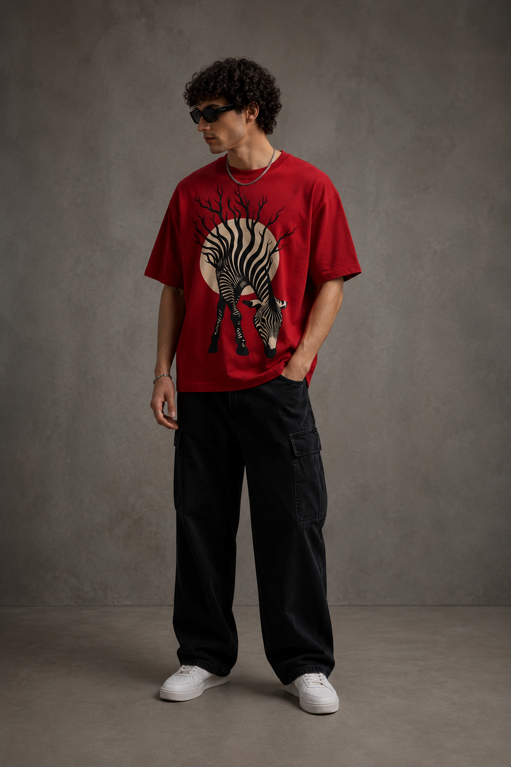 Thorns & Ashes Zebra Print Oversized Tshirt