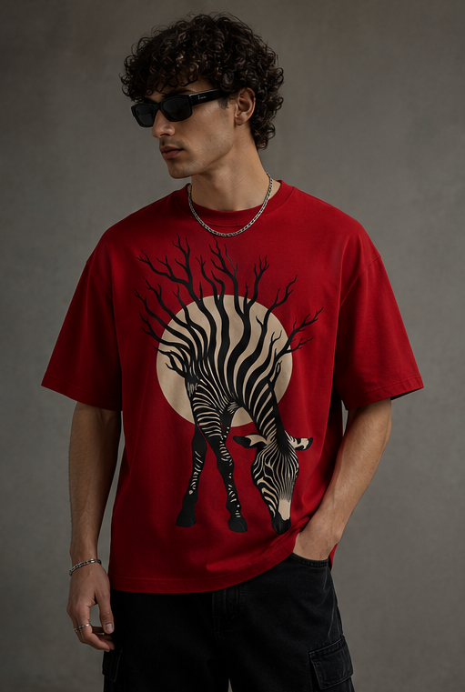 Thorns & Ashes Zebra Print Oversized Tshirt