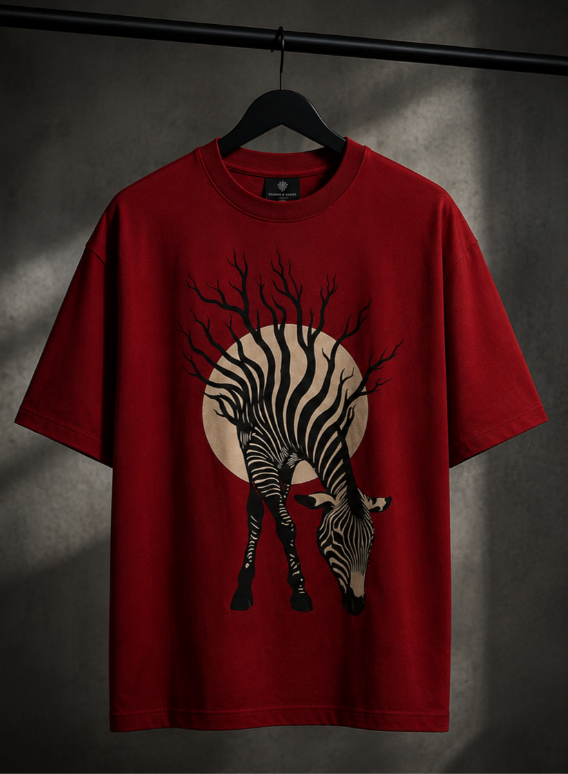 Thorns & Ashes Zebra Print Oversized Tshirt